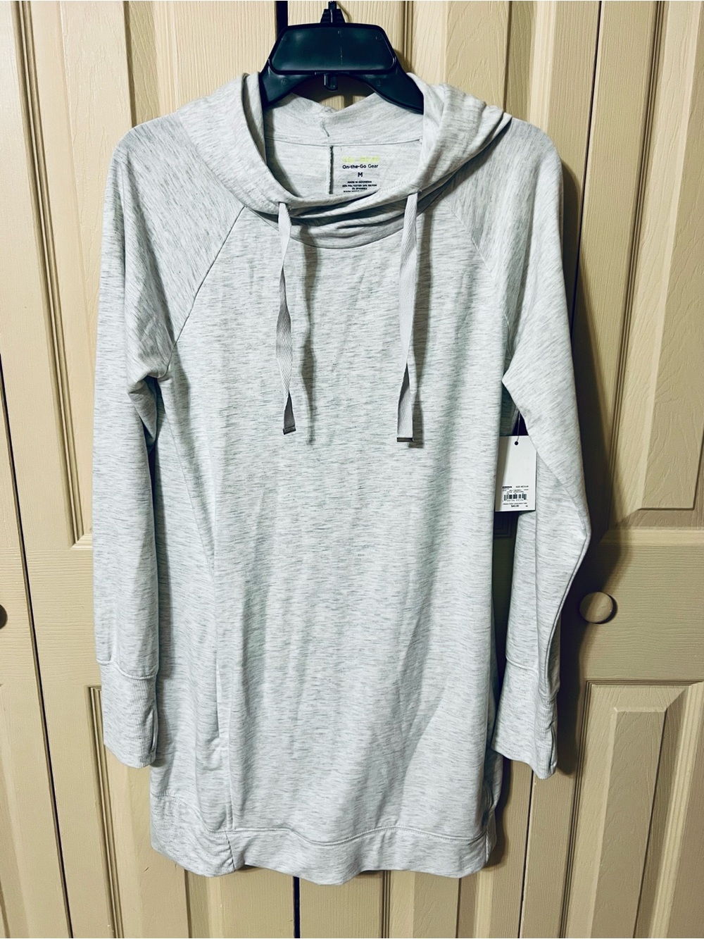 Kohl’s French Terry Cross Neck Tunic Moonbeam Medium NWT